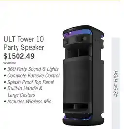 The Brick Sony ULT Tower 10 Wireless Waterproof Party Speaker offer