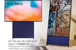 The Brick Samsung 43 The Sero QLED 4K Quantum HDR HGiG Auto Rotating Screen Smart TV (QN43LS05BAFXZC) offer