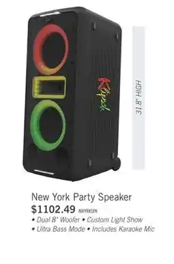 The Brick Klipsch New York Music City Light Up Party Speaker (New York) offer