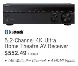 The Brick Sony 5.2-Channel 4K Ultra Home Theatre AV Receiver - STRDH590 offer