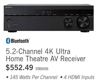 The Brick Sony 5.2-Channel 4K Ultra Home Theatre AV Receiver - STRDH590 offer