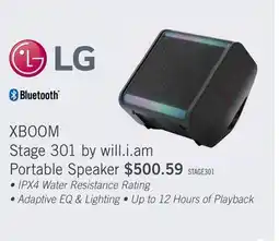 The Brick LG xboom Stage 301 by will.i.am Portable Bluetooth Speaker offer