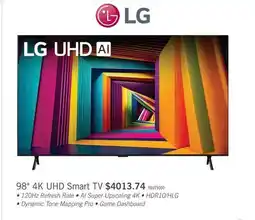 The Brick LG 98 LED 4K UHD HDR10 HGiG 120Hz webOS Smart TV (98UT9000PUA.ACCQ) offer