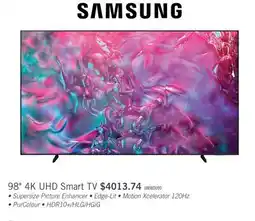 The Brick Samsung 98 4K UHD Edge Lit Dynamic Crystal Colour HDR10+ 120Hz Smart TV (UN98DU9000FXZC) offer