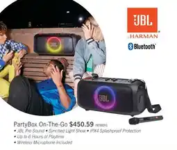 The Brick JBL PartyBox On-The-Go Essential 100W JBL Pro Sound Wireless Party Speaker (JBLPBOTGESAM) offer