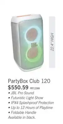 The Brick JBL PartyBox Club 120 160W Light Up Bluetooth Portable Party Speaker (JBLPBCLUB120SWAM) offer