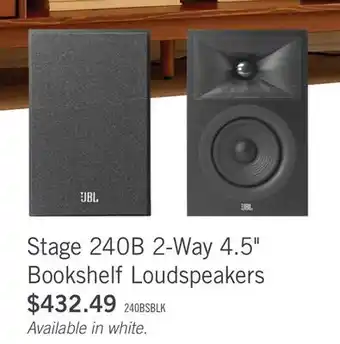 The Brick JBL Stage 240B 2-Way 4.5 Bookshelf Loudspeaker Pair - Black (JBL240BBLK) offer