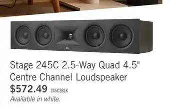 The Brick JBL Stage 245C 2.5-Way Quad 4.5 Centre Channel Loudspeaker (JBL245CBLK) offer
