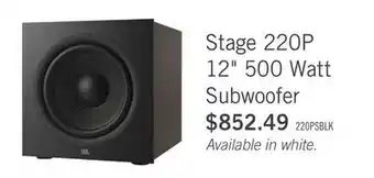 The Brick JBL Stage 220P 12 500W Powered Subwoofer - Black (JBL220PBLKAM) offer