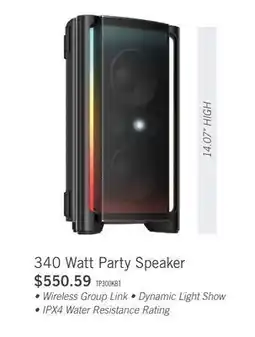 The Brick TCL TP300K 340W IPX4 Waterproof Party Speaker (TP300K) offer