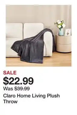 TSC Stores Claro Home Living Plush Throw offer