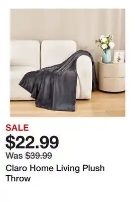 TSC Stores Claro Home Living Plush Throw offer