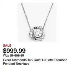 TSC Stores Evera Diamonds 14K Gold 1.00 ctw Diamond Pendant Necklace offer