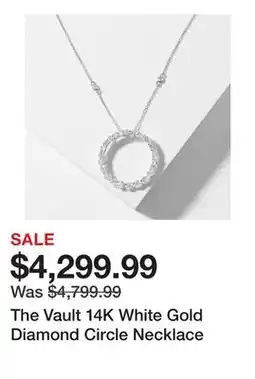 TSC Stores The Vault 14K White Gold Diamond Circle Necklace offer