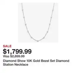 TSC Stores Diamond Show 10K Gold Bezel Set Diamond Station Necklace offer