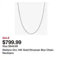 TSC Stores Stefano Oro 14K Gold Etruscan Box Chain Necklace offer