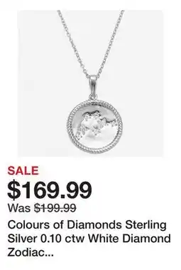 TSC Stores Colours of Diamonds Sterling Silver 0.10 ctw White Diamond Zodiac Sign Pendant With Chain offer