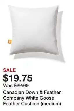 TSC Stores Canadian Down & Feather Company White Goose Feather Cushion (medium) offer