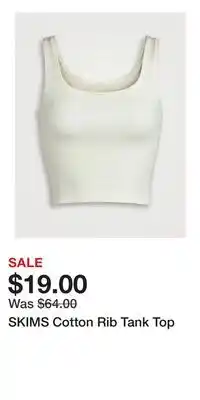 Holt Renfrew SKIMS Cotton Rib Tank Top offer