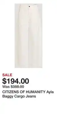 Holt Renfrew CITIZENS OF HUMANITY Ayla Baggy Cargo Jeans offer