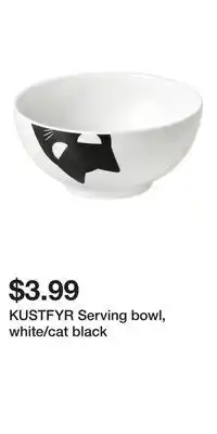 IKEA KUSTFYR Serving bowl, white/cat black offer