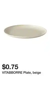 IKEA VITABBORRE Plate, beige offer