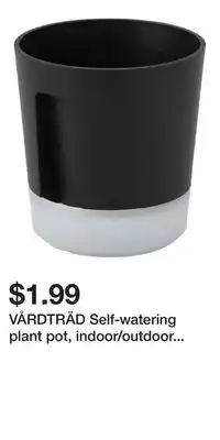 IKEA VÅRDTRÄD Self-watering plant pot, indoor/outdoor transparent/anthracite offer