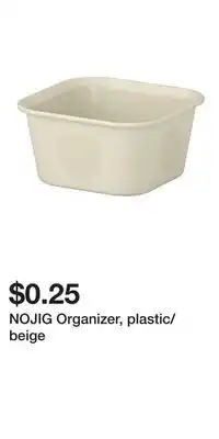IKEA NOJIG Organizer, plastic/beige offer