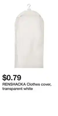 IKEA RENSHACKA Clothes cover, transparent white offer