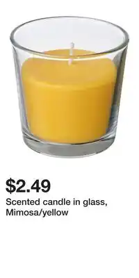 IKEA Scented candle in glass, Mimosa/yellow offer