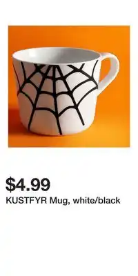 IKEA KUSTFYR Mug, white/black offer