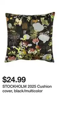 IKEA STOCKHOLM 2025 Cushion cover, black/multicolor offer