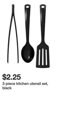 IKEA 3-piece kitchen utensil set, black offer