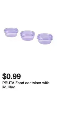 IKEA PRUTA Food container with lid, lilac offer