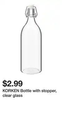 IKEA KORKEN Bottle with stopper, clear glass offer