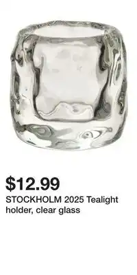 IKEA STOCKHOLM 2025 Tealight holder, clear glass offer