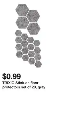 IKEA TRIXIG Stick-on floor protectors set of 20, gray offer