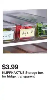IKEA KLIPPKAKTUS Storage box for fridge, transparent offer