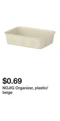 IKEA NOJIG Organizer, plastic/beige offer