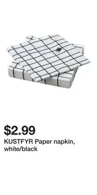 IKEA KUSTFYR Paper napkin, white/black offer