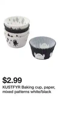 IKEA KUSTFYR Baking cup, paper, mixed patterns white/black offer