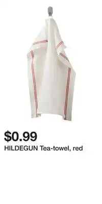 IKEA HILDEGUN Tea-towel, red offer