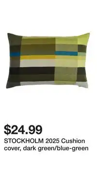 IKEA STOCKHOLM 2025 Cushion cover, dark green/blue-green offer