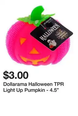 Dollarama Dollarama Halloween TPR Light Up Pumpkin - 4.5 offer
