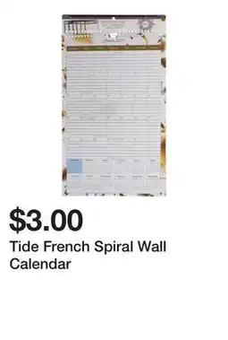 Dollarama Tide French Spiral Wall Calendar offer