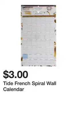 Dollarama Tide French Spiral Wall Calendar offer
