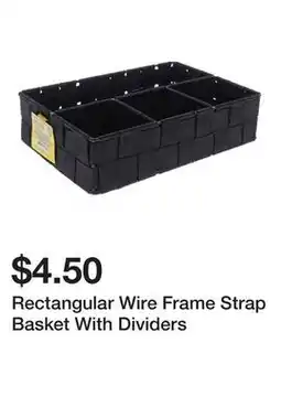 Dollarama Rectangular Wire Frame Strap Basket With Dividers offer