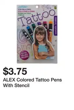 Dollarama ALEX Colored Tattoo Pens With Stencil offer