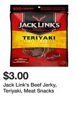 Dollarama Jack Link's Beef Jerky, Teriyaki, Meat Snacks offer