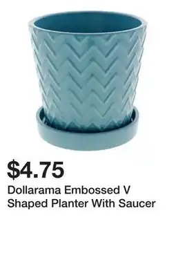 Dollarama Dollarama Embossed V Shaped Planter With Saucer offer